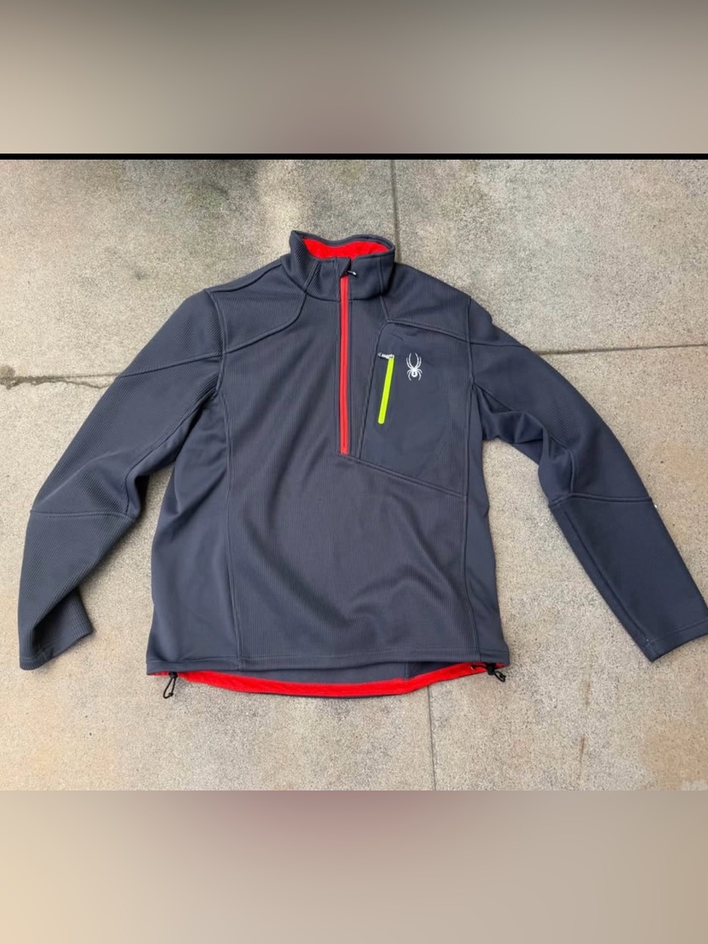 Spyder Men's Gray warm Pullover with Red Trim size CL